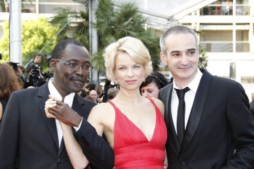 Mahamat-Saleh Haroun (left) with critic Linn Ullmann and director Olivier Assayas at the 2011 Cannes film festival. Haroun, who left Chad during the civil war, won plaudits for his autobiographical 1999 film "Bye Bye Africa" and has continued to make films about his homeland despite settling in France more than 30 years ago.