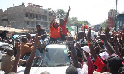 Bishop Wanjiru campaigns in Nairobi. Photo/FILE