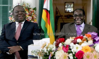 Zimbabwe's President Robert Mugabe (R) and Prime Minister Morgan Tsvangirai (L), pictured at State House on January 17, 2013 in Harare/AFP