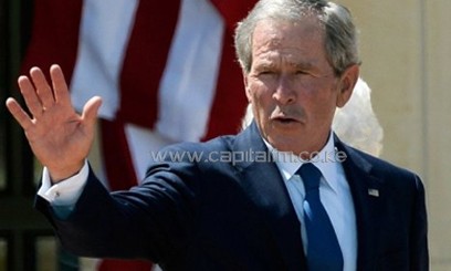 Former US president George W. Bush waves on April 25, 2013 in Dallas, Texas/AFP