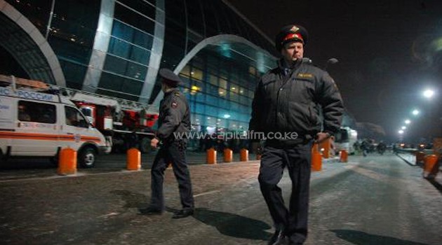Russian police on patrol after a suicide bomb attack outside Moscow's Domodedovo international airport, on January 24, 2011/AFP