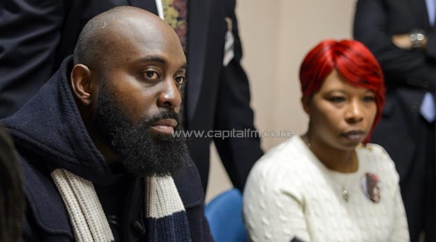 Michael Brown Sr. (L) and Lesley McSpadden, parents of the unarmed black teenager Michael Brown who was shot and killed by a white police officer in Ferguson, Missouri last August, arrive at a press conference on November 12, 2014 in Geneva/AFP