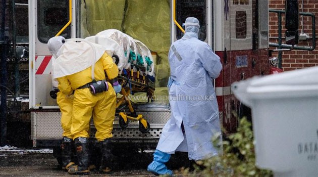 Dr. Martin Salia, a surgeon infected with the Ebola virus while working in Sierra Leone, arrives at the Nebraska Medical Center on November 15, 2014 in Omaha, Nebraska. Photo/ AFP