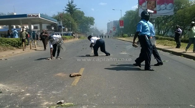 The area near the market is a no-go zone as the angry business people hurled stones at motorists and passers-by/JOSEPH MURAYA
