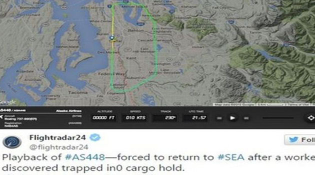 A screengrab of Flightradar24 tweet showing the flight route of the plane. Photo/ COURTESY
