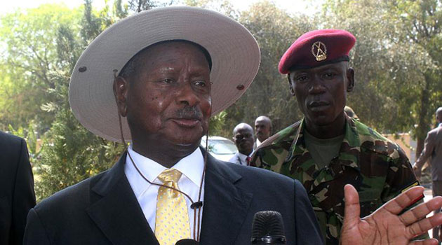 The veteran 71-year-old won 60 percent of the vote in the sometimes chaotic elections, far ahead of the 35 percent garmered by detained opposition leader Kizza Besigye. Photo/AFP.