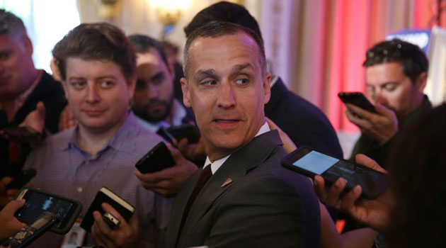 Corey Lewandowski, campaign manager for Republican presidential candidate Donald Trump, pictured March 11, 2016, was arrested for allegedly grabbing a reporter/AFP