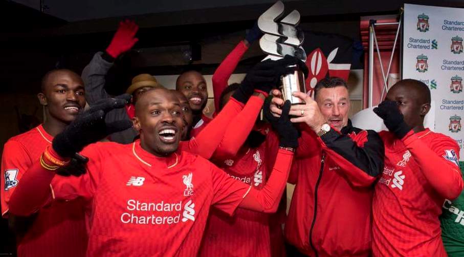 Capital FM football team beats Korea 3-2 to become first African football team to win the Standard Chartered Road to Anfield trophy.