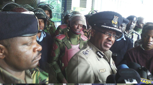 Nairobi Police chief Japheth Koome told Capital FM News that his officers have strict instructions not to allow protesters at the commission, and will use any means possible to maintain the law/JOSEPH MURAYA