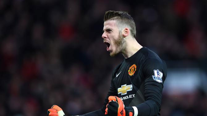 HAPPIER TIMES: David de Gea celebrates after Manchester United beat Liverpool at Anfield. His boss, Louis van Gaal sensationally claimed he refused to play against Spurs. PHOTO/File