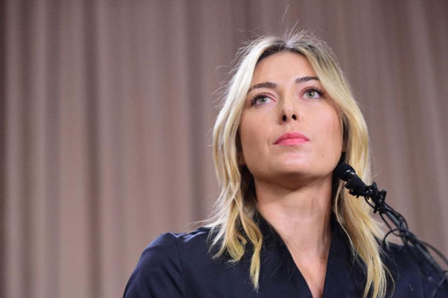 Russian tennis player Maria Sharapova speaks at a press conference in downtown Los Angeles, California, March 7, 2016 (AFP Photo/Robyn Beck)