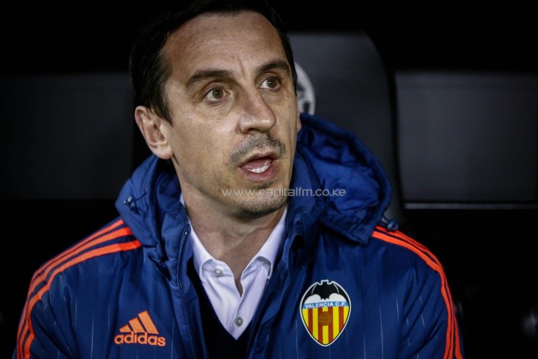 Gary Neville has been sacked as coach of Valencia. PHOTO/AFP.