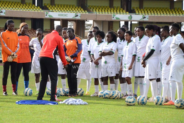 Harambee Starlets in training at Kasarani Stadium.PHOTO/Timothy Olobulu