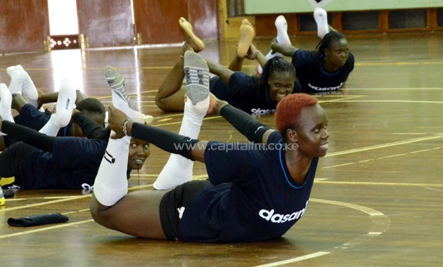 Finland based Mercy Moim stretching during training with his Kenya Prisons club.PHOTO/Raymond Makhaya