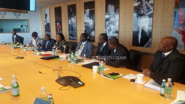 Kenyan delegation led by Ambassador Amina Mohamed in Montreal, Canada after meeting with the World Anti Doping Agency officials.PHOTO/courtesy