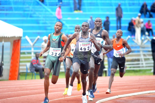 Kipyegon Bett on his way to victory during the National Junior Trials.PHOTO/Raymond Makhaya.