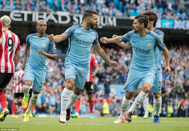 Aguero scored from the penalty spot after Raheem Sterling had been fouled in the box by Patrick van Aanholt.PHOTO/courtesy