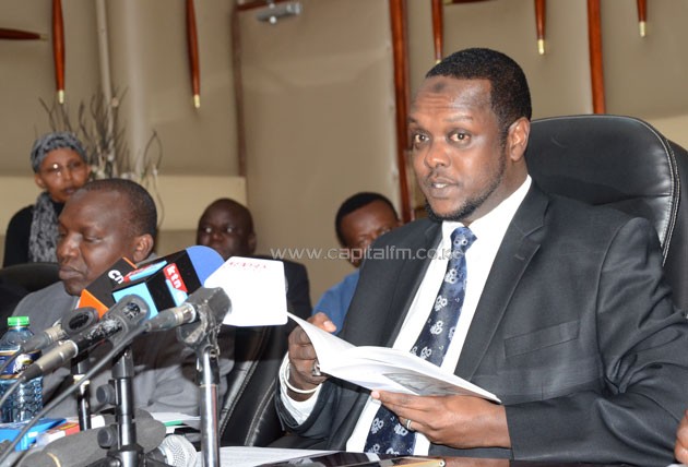 Sports, Arts and Culture Cabinet Secretary Hassan Wario while announcing the disbandment of the National Olympic Committee of Kenya (NOCK) on August 25, 2016. PHOTO/TIMOTHY OLOBULU