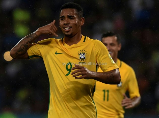 Goals from Manchester City teenager Gabriel Jesus (pictured) and Chelsea’s Willian secured a 2-0 win over Venezuela © AFP / Juan Barreto