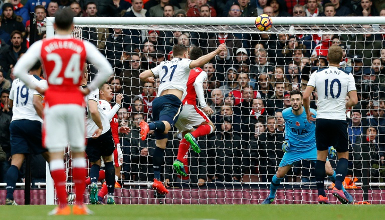 Tottenham Hotspur's Kevin Wimmer scored an own goal against Arsenal, in a match that ended 1-1 on November 6, 2016