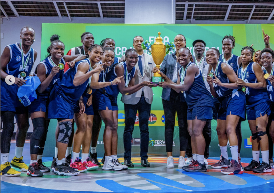KPA celebrate after winning the Africa Zone Five title in Kigali. PHOTO/FERWABA