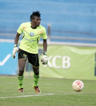 AFC Leopards keeper, Lucas Indeche in their KPL tie against KCB in Nairobi. He conceded twice in Awendo as Ingwe went down 2-1 to Sony Sugar. PHOTO/Raymond Makhaya