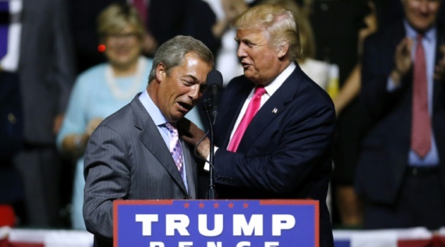 UKIP's co-founder and interim leader Nigel Farage has been spending ample time in the US recently, warming up the crowds at Donald Trump rallies/AFP