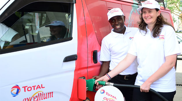 L-R, Anthony Gichuki (Network Salews Manager, Total Kenya), Ann-Solange RENOUARD (MD Total Kenya)/COURTESY