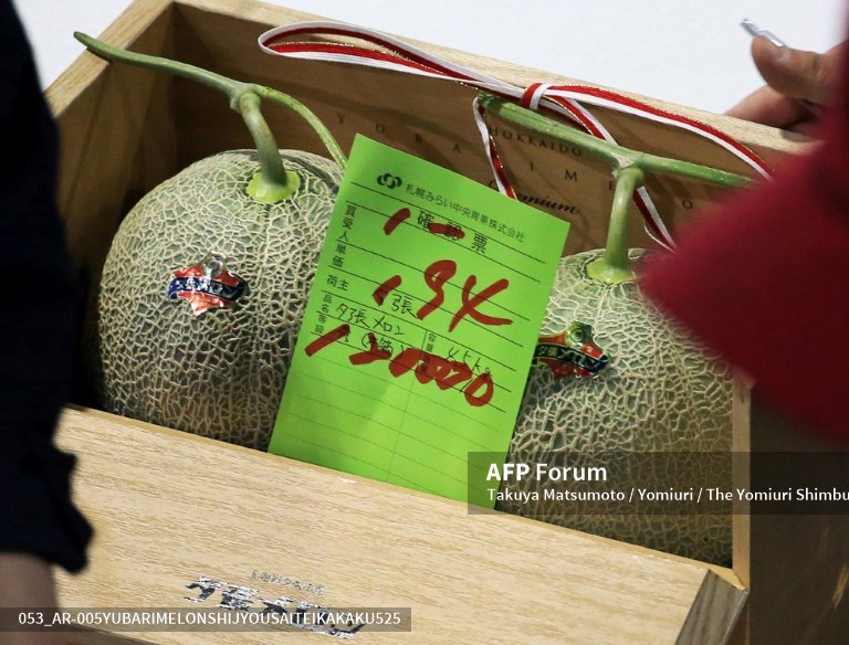 Japan premium melons go for ,800 after virus slump