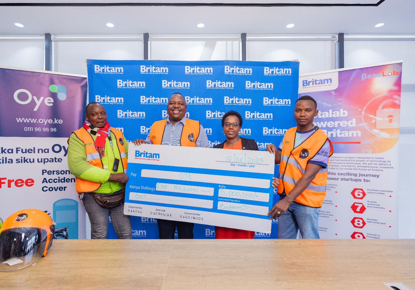 Britam’s Betalab invests Sh5mn in Oye to boost Boda Boda insurance