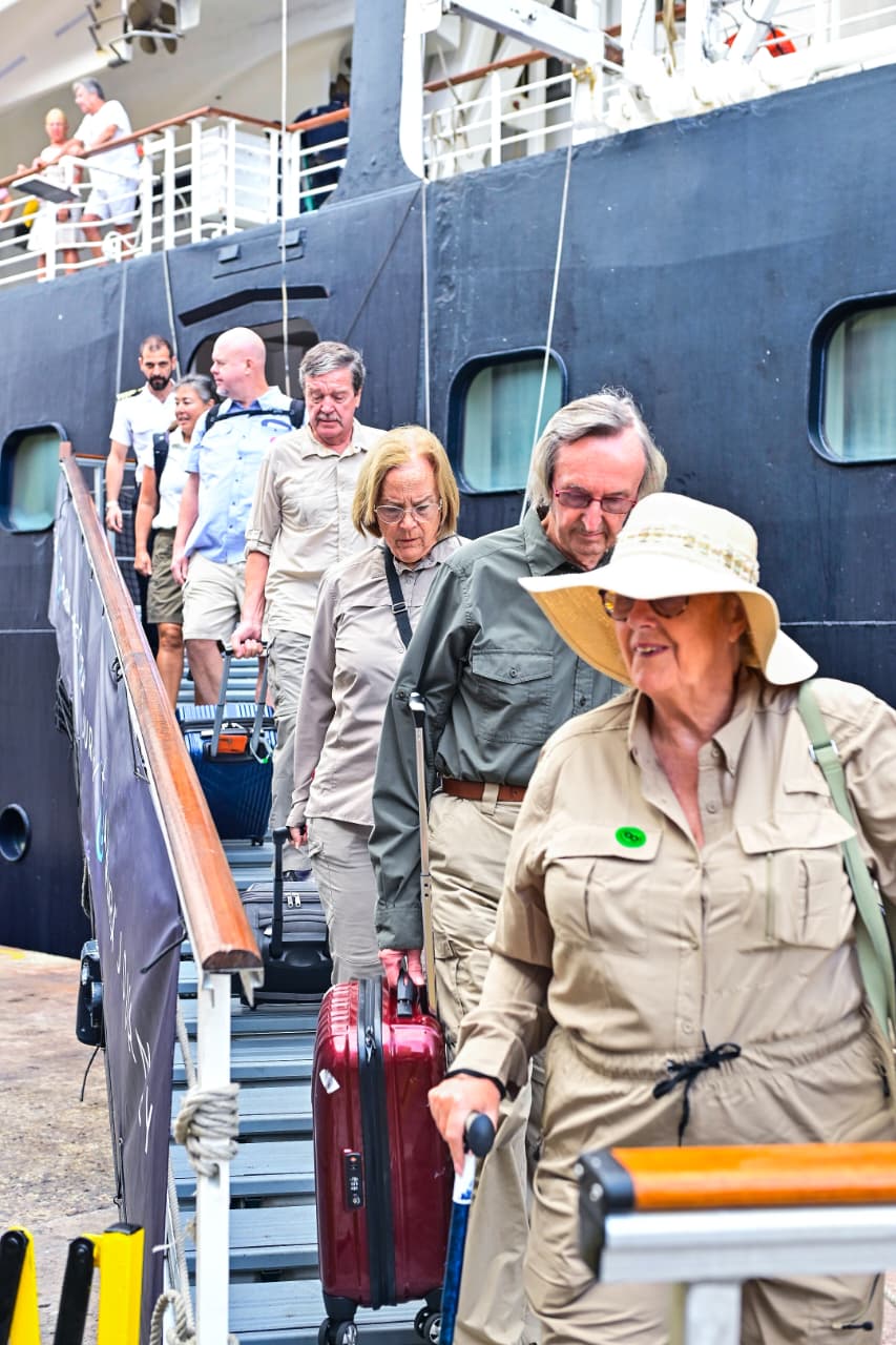 Luxury cruise ship with 690 tourists docks in Mombasa