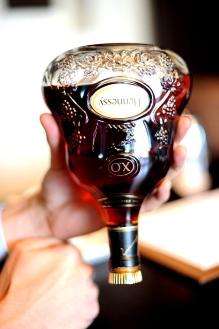 Hennessy tasting in Nairobi Kenya (Susan Wong Nov 2011) bottle shaped like grapes