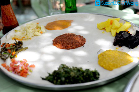 Habesha Restaurant in Nairobi Kenya photographed by Susan Wong 2012 - veg platter