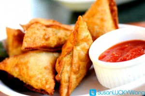 Talisman restaurant in Nairobi, Kenya (photographed by Susan Wong 2012) feta coriander samosa