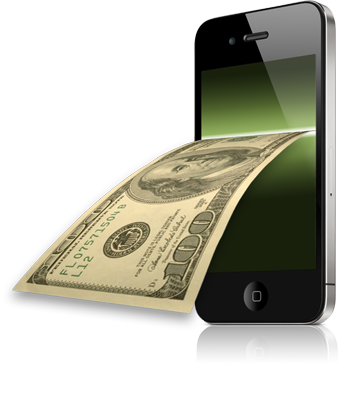 Image result for cell phone with cash coming out