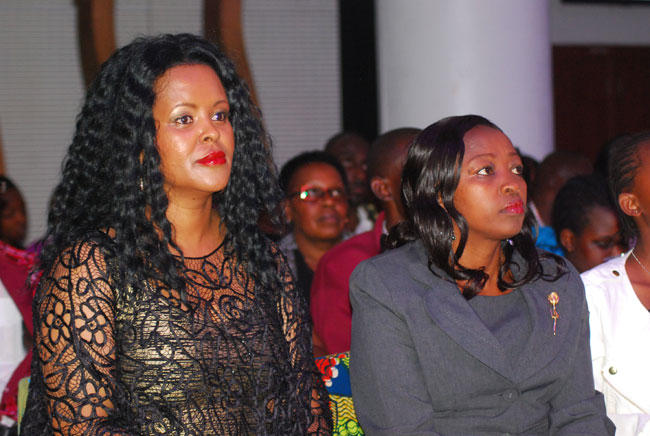 Right: Mrs Rachel Ruto  Left: Mrs Sally Karago the director of the Mcensal School of Fashion Design.