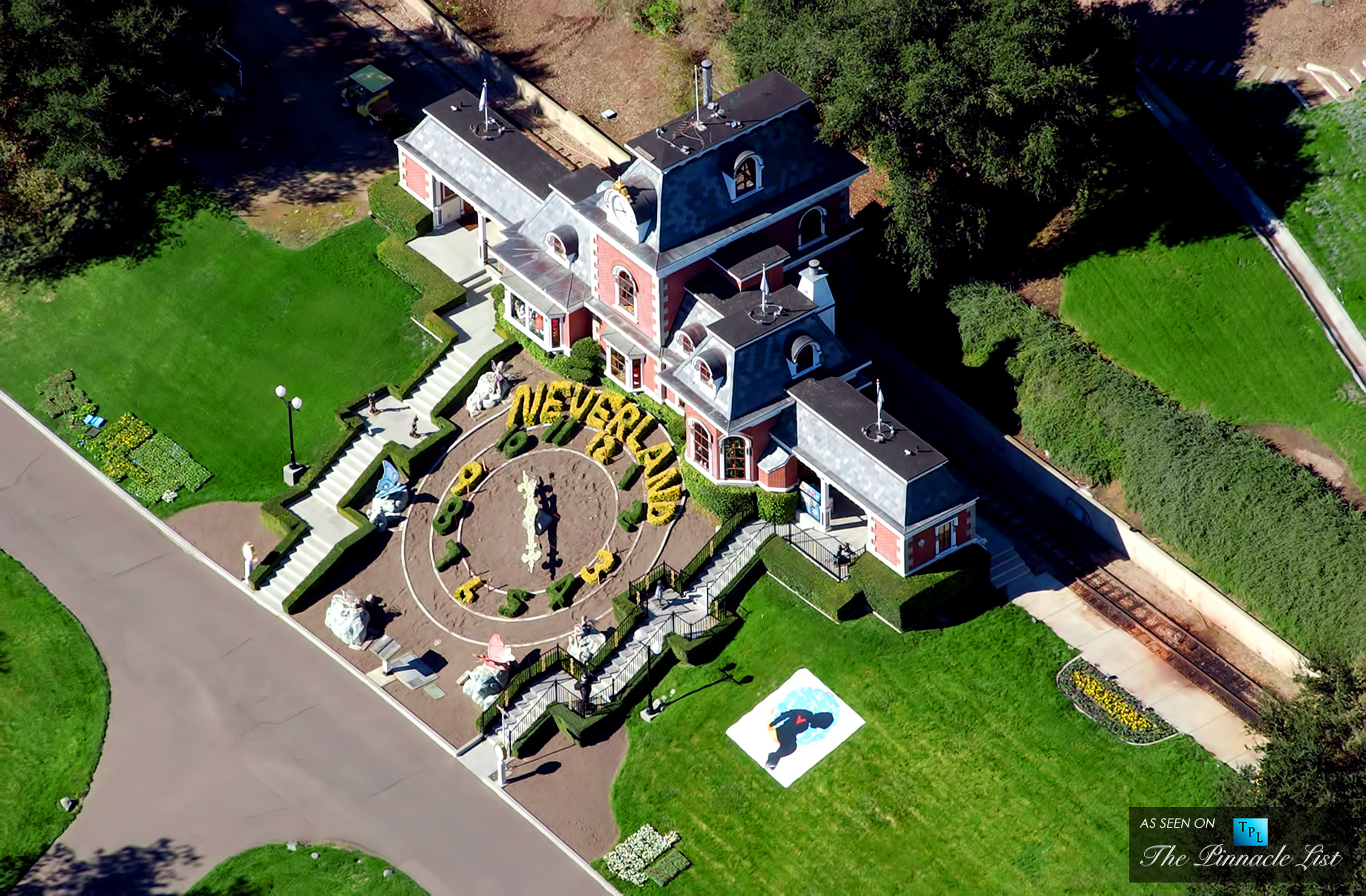 An aerial view of the Neverland Ranch of US pop singer  Michael Jackson in Santa Ynez