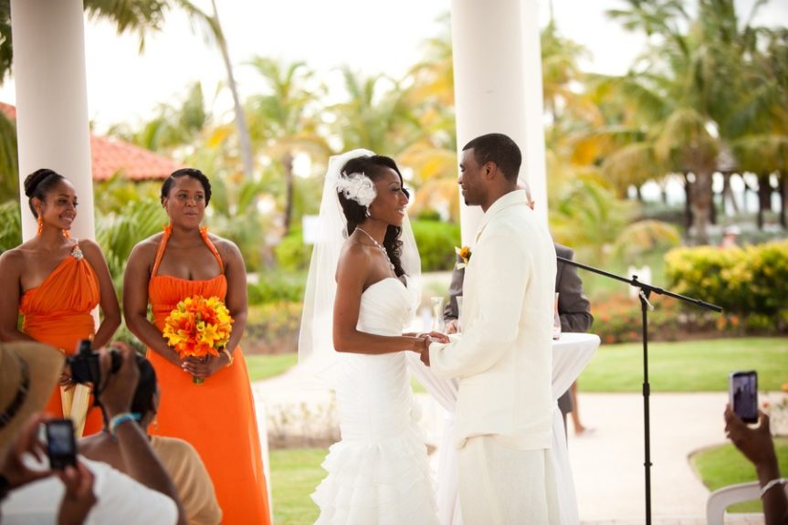 Image result for Black couple on wedding exchanging vows