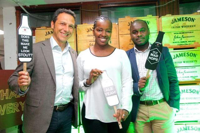 Pernod Ricard Kenya Marketing Manager Wanjiru Njenga striking a pose with colleagues