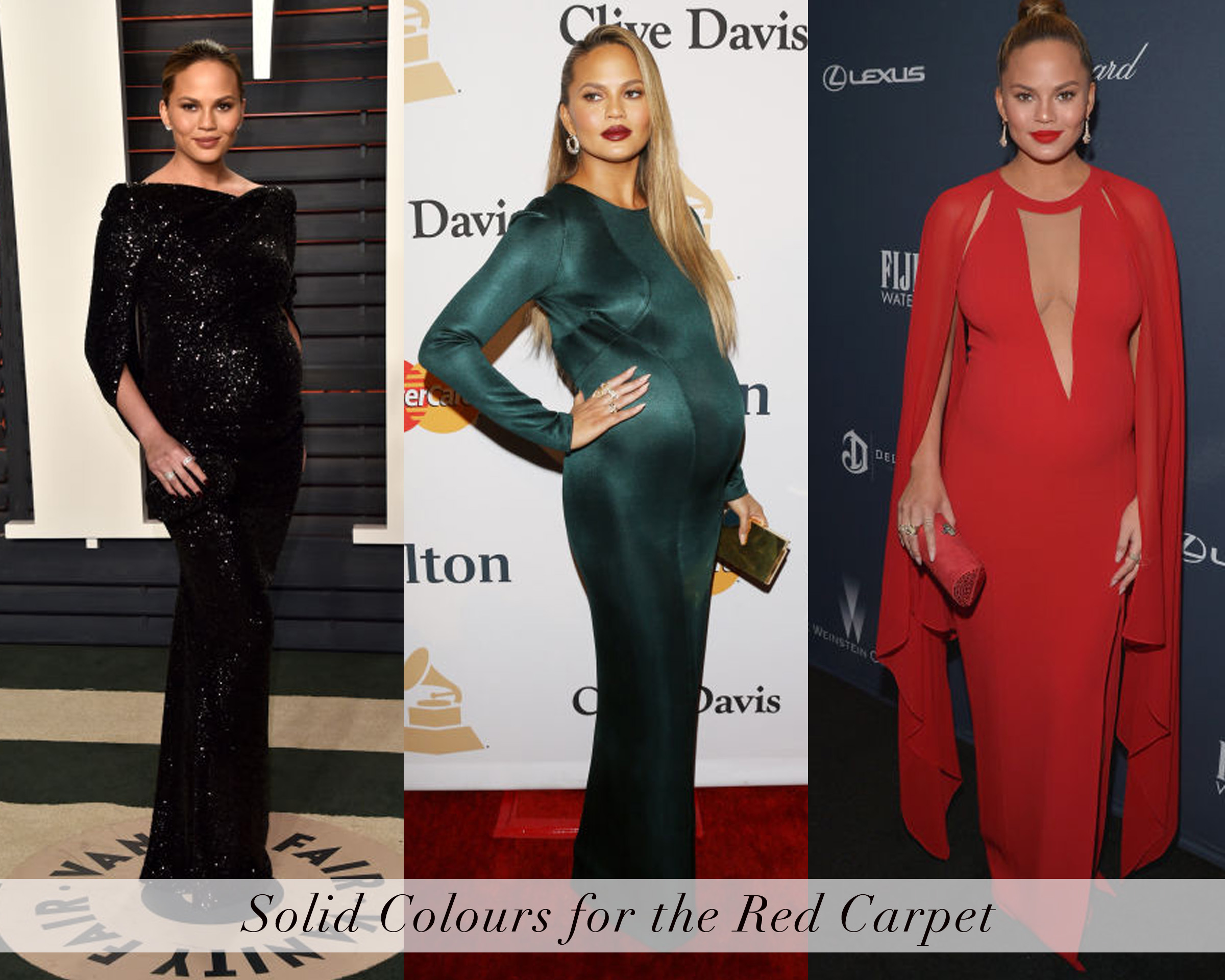 Chrissy Tiegen - Solid Colours for the Red Carpet