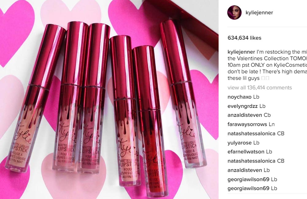 Kylie Jenners The Valentines Beauty Collection Is In High Demand