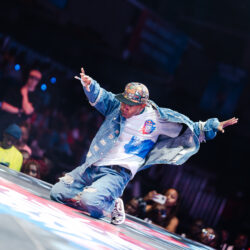Zack The Great showcasing his moves as he competes