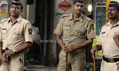 Indian policemen taking guard/FILE