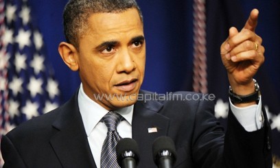 US president Barack Obama addressing journalists/FILE