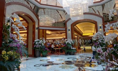 Interior of Solaire Resort, pictured ahead of its official, March 16 opening, in Manila/AFP