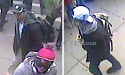 images taken from a video released by the FBI on April 18, 2013 shows Suspect One (L) and Suspect Two (R)/AFP