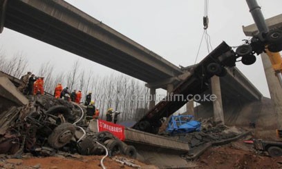 A damaged bridge in China/FILE