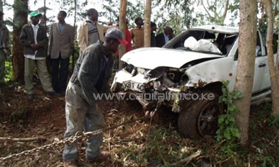 The accident left four students dead early Monday morning. Photo/ CAPITAL FM