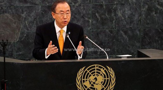Ban Ki-moon speaks at the opening of the UN General Assembly in New York, on September 24, 2013/AFP