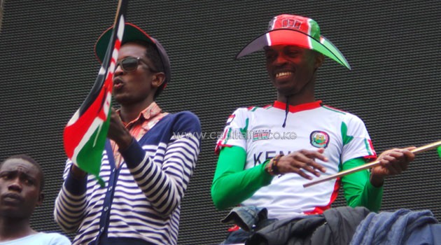 Kenyans react to president Museveni's speech at Safaricom Stadium, Kasarani.
